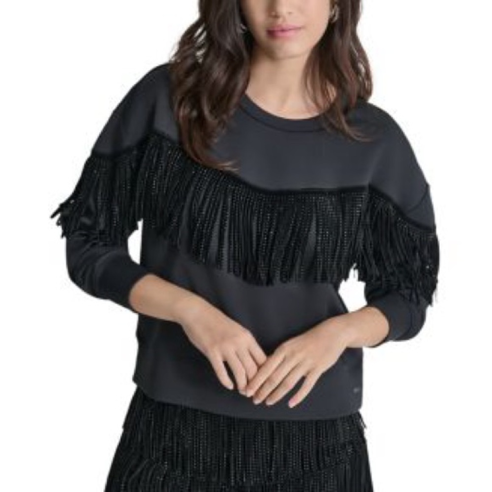 DKNY Fringe Scuba Top
